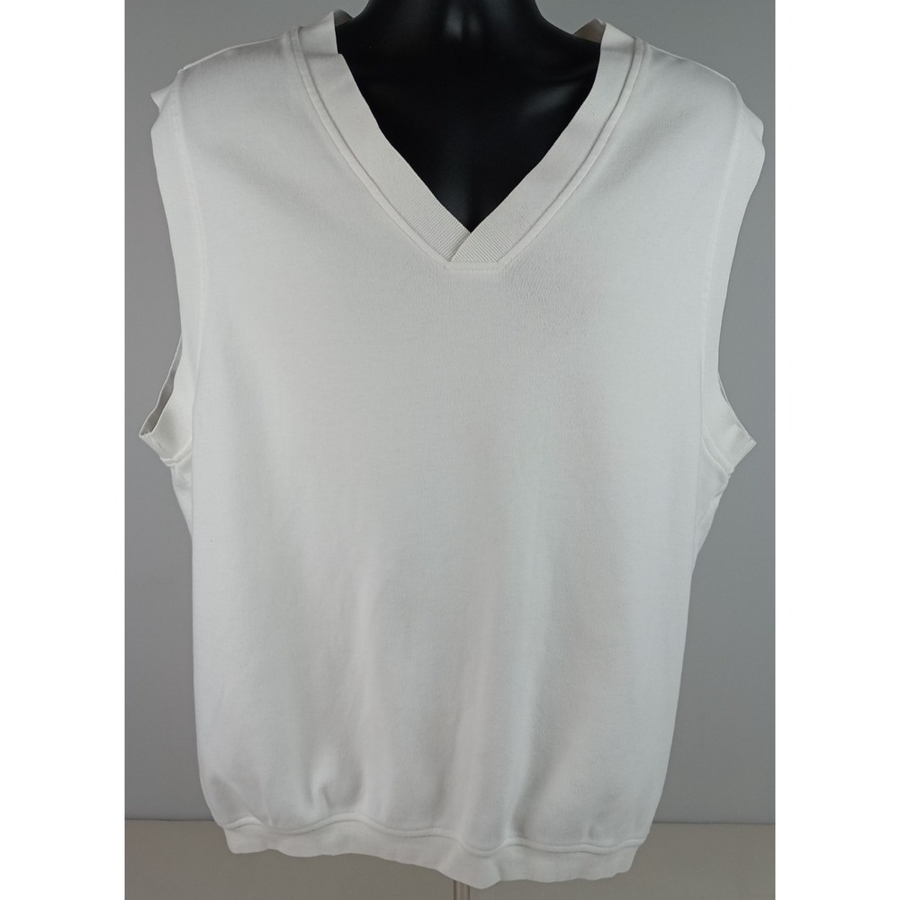 Jack Nicklaus Mens Lg Golf Cotton White Sleeveless Vest